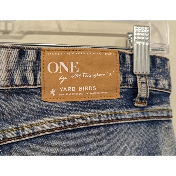 One by One Teaspoon Yardbirds Mid Rise Skinny Leg Extra Long Length Size 26 - Picture 7 of 8
